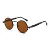 Gafas de Sol Redondas Estilo Retro Steampunk, Gafas de Sol Personalizadas de Moda de Gama Alta, Gafas de Sol Antiviento UV Estilo Urbano Hip-Hop