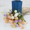 Atacado de Fábrica Crisântemo Artificial de Ping Pong Flores Artificiais Decoração de Casa Crisântemo de Bola Pequena Dente-de-Leão de Cinco Cabeças Flores Artificiais Decoração de Sala de Estar