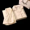 Estilo Ins Nuevo Cárdigan Pijama para Mujer Verano Delgado Seda de Cielo Algodón Fresco Simple Mangas Cortas Shorts Conjunto de Ropa para el Hogar