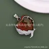 Accesorios de Colgante Corazón de Pluma de Piedra de Cristal Transfronterizos Colgante de Piedra Natural y Cristal DIY Colgante de Corazón Natural Dulce