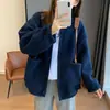 Cárdigan suéter de lana de cordero otoño e invierno nuevo con forro polar engrosado coreano casual suelto abrigo superior de lana de cordero ropa para mujer