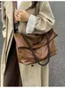 Bolso Retro Transfronterizo para Mujer de Gran Capacidad 2025 Nuevo Otoño e Invierno Versátil Bolso Cruzado Casual para Hombro Bolso de Mano para Viajes
