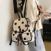 Mochila de Lona Nueva de Lunares 2026 para Mujer, Bolso de Personalidad de Moda de Gran Capacidad, Mochila Versátil de Retazos para el Trabajo