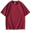 Camiseta de Gamuza Pesada Transfronteriza 220g, Holgada Casual de Manga Corta Color Sólido Media Manga Conjunto Unisex para Pareja