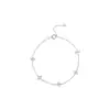 Pulsera de Plata de Ley S999 Trébol de Cuatro Hojas Estilo Girly de Instagram Diseño de Lujo Simple Accesible Moda Pulsera de Cinco Flores Tendencia al por Mayor