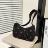 Bolso de Hombro de Pana con Estampado de Fresas - Lindo Bolso Hobo para Mujer, Bolso de Mano Casual para Debajo del Brazo con Correa Ancha, Bolso Tote Ligero para el Día a Día, Compras y Citas