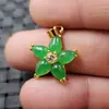Pingente de jade verde estrela de cinco pontas pingente rocha de quartzo Pingente de estrela de cinco pontas de jade Pingente de colar Verde Sol pingente de jade