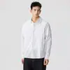 Camisa Listrada Leve para Negócios Masculina, Manga Longa, Não Amassa, Temporada de Primavera, Camisa Jaqueta com Colarinho Fold-Down, Novo Top Versátil 2026