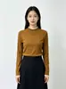 Camiseta Térmica de Manga Larga con Cuello Medio Alto y Ribete de Encaje para Mujer, Nuevo Estilo Otoño e Invierno 2026, Top Interior de Color Sólido