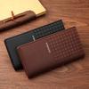 Nueva Cartera Larga Casual para Hombre Caliente Cartera Larga Estilo Coreano Cuadros Cartera Tejida Casual de Moda para Hombre