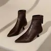 Elegantes Botines de Punta Fina para Mujer, Novedad Otoño/Invierno 2026 Moda Francesa Botas Elásticas Ajustadas con Tacones Finos