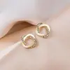 Brincos de Pérola Coreanos de Alta Qualidade 2026, Agulha de Prata Estilo Vintage Chanel Diamante Colorido Estrela de Oito Pontas Brincos de Tarraxa Atacado