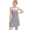 Vestido de tirantes a cuadros de verano estilo vacacional sexy transfronterizo para mujeres petite, elegante vestido corto de línea A entallado a la cintura al por mayor