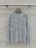 BORBOTIE Ropa de Punto para Mujer 2026 Primavera/Otoño Nuevo Estilo BC Old Money Top de Manga Larga Calado Floral Tridimensional