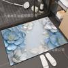 Lujo Ligero Flor Tridimensional Puerta de Baño Absorbente Antideslizante Alfombra para Pies de Secado Rápido Alfombra Resistente al Desgaste y a la Suciedad para Puerta de Baño
