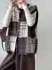 Juzhi Invierno Nuevo Chaleco de Punto Jacquard Retro Coreano Suelto Jersey Chaleco de Capa Alta Moda 7763