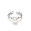 Anillo de nariz de cerdo de plata esterlina 925 transfronterizo, soporte vacío, apertura ajustable, ligero, de lujo, nicho, perla, bricolaje, soporte de anillo semiacabado