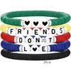 Pulseira de Letras com Corda Elástica de Argila Macia Transfronteiriça da Amazon, Personalizada, Fashion, Simples, Moderna, Versátil Acessório de Mão, Presente para Casal