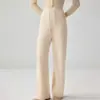 Pantalones de pierna ancha adelgazantes de cintura alta simples mezcla de cachemira al 35% para mujer, holgados, engrosados, tejido de lana de cuatro cabos, pantalones casuales