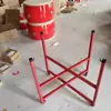 Rojo Chino Cuero de Vaca Tambor Rendimiento Soporte para Tambor Plegable Rueda Universal Soporte para Tambor Vertical Hierro Tambor Soporte Gong Tambor Tambor de Guerra Tambor Dragón Soporte para Tambor