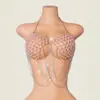 AYJ cadena de cuerpo de cadena de cuentas rosas estilo dulce y fresco cadena de cuerpo europea y americana chica caliente accesorio exterior para bikini de vacaciones en la playa perla t