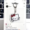 Llavero Hello Kitty Gesto Lindo Corazón Niña Estudiante Papelería Regalo Explosiones Acrílico Colgante Decorativo