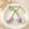 DIY Tulipán de Tela de Doble Cabeza Bud de Peluche Accesorios Atmósfera Dulce y Fresca Decoración de Ropa Accesorios
