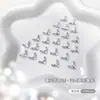 Novedosas y Modernas Decoraciones para Uñas con Diamantes Apilados, Acabado Rombo Estilo Francés, Bolas de Diamante Apiladas Corte Ultra Brillante Blanco Champaña