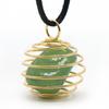 1069 - Colgante de resorte de alambre de cobre con piedra semipreciosa de cristal natural, ágata roja, polvo de Dongling verde y amatista