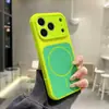 Funda de Teléfono Magnética de Succión de Círculo Fino de Dos Tonos Agujero de Precisión Adecuada para Apple 17Promax Moderna 16 Silicona Líquida 13 Estilo Girly
