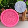 Molde de Silicone Decoração de Borda de Bolo Formato Redondo Fênix DIY Molde Dobrável para Doces Molde de Papel para Casamento