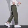 Pantalones cropped para hombre, nuevos pantalones casuales para hombre primavera y otoño 2026, algodón puro, corte recto holgado, para hombres menudos