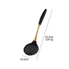 Juego de Utensilios de Cocina con Mango de Silicona Colador Espátula para Freír Cuchara para Sopa Espátula para Freír Utensilios de Cocina para el Hogar Espátula Cuchara para Cocinar Juego de 6 Piezas