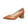 Zapatos de mujer, otoño 2020, estilo coreano, puntiagudos, tacón grueso, boca baja, sexys, tacones altos, profesionales