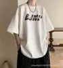 Camiseta de Manga Corta Talla Grande para Hombre 2025 Verano Nueva Camiseta de Manga Tres Cuartos para Niños, Versátil Estilo Hong Kong Moderna Camiseta de Manga Media para Hombre
