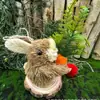 Nuevo Conejo de 13 cm del Fabricante Atracción Turística Transfronteriza Conejo Tejido de Paja de Junco Adorno Navideño Artesanía Tradicional Hecha a Mano Regalo