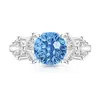 Anillo de Fuegos Artificiales de Piedras Preciosas de Colores de Venta Caliente en Transmisión en Vivo con Corte de Moño para Mujer, Diamante de Alto Carbono Súper Brillante, Electrochapado en Oro Real, Anillo de Moda Versátil