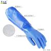 Guantes de PVC azul impermeables alargados engrosados resistentes al aceite y a los ácidos y álcalis para pesca productos acuáticos antideslizantes de plástico con recubrimiento protectores