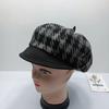 Boné octogonal pied-de-poule infantil outono e inverno idade redutora boné all-match estilo japonês estilo coreano quente xadrez boina na moda