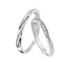 Anillo de plata esterlina S925 con nudo doble para hombres y mujeres, diseño de moda simple y abierto, par de anillos de alta gama.