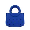 Bolsa de Color Puro Eva para Manualidades con Agujeros Impermeable para Cosméticos Cesta de Verduras Bolso de Playa de Moda con Corte Bolso de Mano para Viajes
