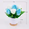 Flores artificiales, arreglos florales falsos, decoraciones para sala de estar, mueble de TV, mesa de comedor, decoraciones florales para mesa de centro, arreglos de flores de plástico, plantas en maceta