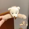 Presilha de Cabelo Infantil Coreana Nova Presilha de Cabelo de Pelúcia Urso Fofo Macio Presilha de Cabelo de Menina Tubarão na Parte de Trás da Cabeça