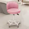 Taburete giratorio de altura ajustable con ruedas, taburete redondo con respaldo, silla de maquillaje, taburete de peluquería, taburete de tocador, tocador