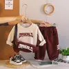 Conjunto de Primavera y Otoño para Niños 2026 Nuevo Estilo Infantil Elegante de Moda Bolso con Letras Conjunto de Dos Piezas Bebé Otoño Casual de Moda