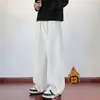 Calça de moletom com cós color block personalizado/americano moderno, perna reta, caimento pesado, para homens e mulheres, solta e modeladora para o outono, estilo esportivo casual