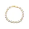 Pulsera Cruzada de Zirconio de Colores Flor de Cuatro Hojas para Mujer, Nuevo Diseño de Moda de Alta Gama, Personalidad, Joyería de Mano Simple de Flor