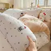 2026 nuevo juego de ropa de cama de cuatro piezas estilo fresco, terciopelo de leche impreso, 200g engrosado