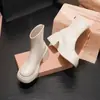 Botines blancos Chuyuji para mujer, plataforma de suela gruesa, que aumentan la altura, elásticos de ajuste ceñido, Botas Martin adelgazantes