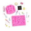 Molde de silicona para lápiz labial, sombra de ojos, tacones altos, esmalte de uñas, brocha de maquillaje, molde de silicona para pastel, arcilla, pegamento en forma de gota